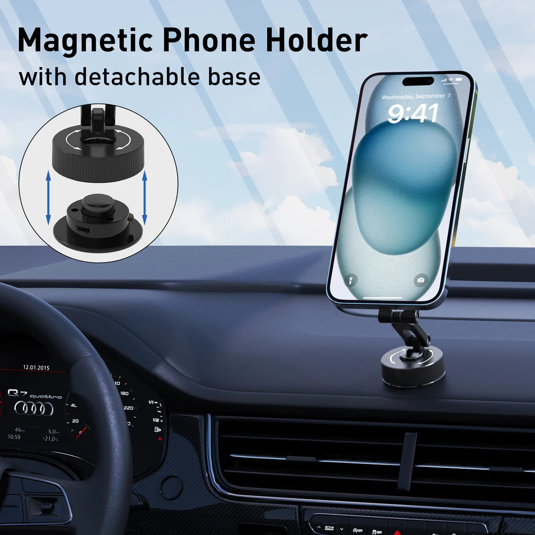 360° Rotating Two-in-One Dashboard Phone Holder: Applications for Various Vehicles