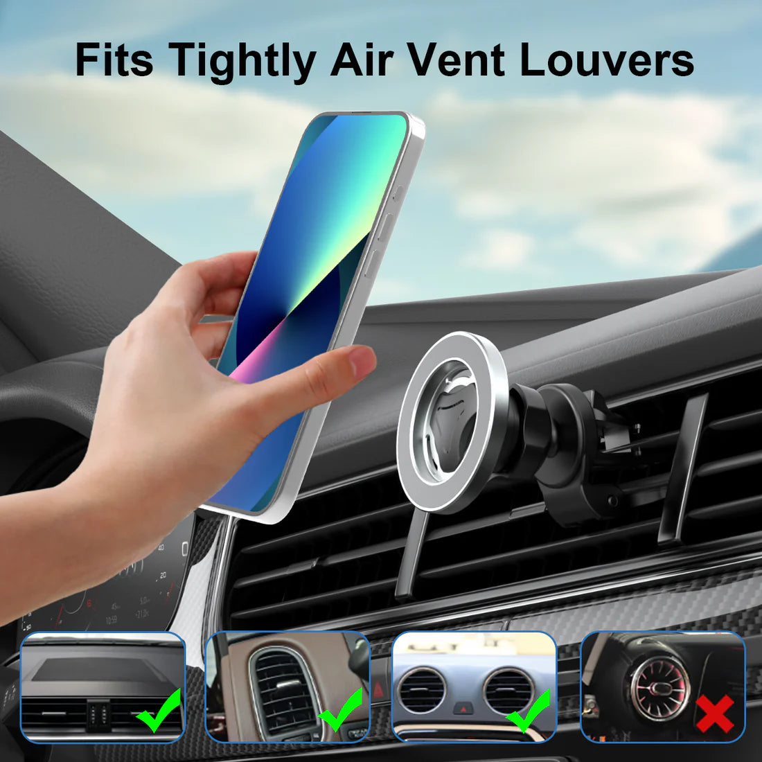 Securely Hold Phone: Magnetic Phone Holders for Air Outlet Grip