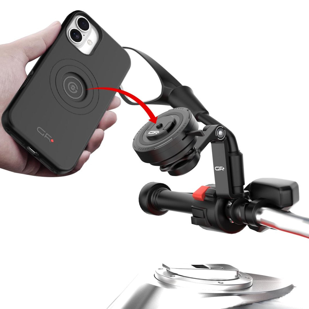GRXPLORE GR-MT16 Motorcycle Phone Mount for M6/M8/M10 Mirror Sizes