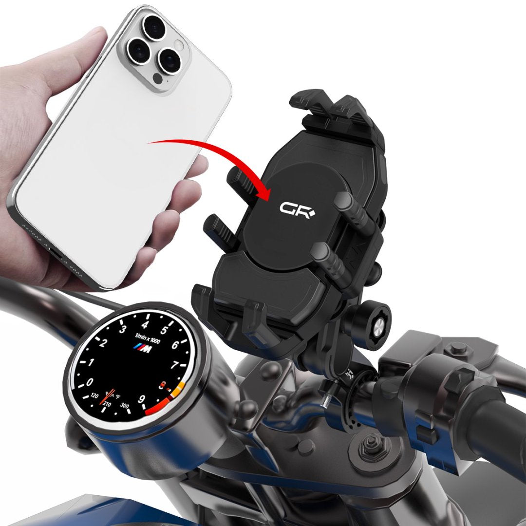 GRXPLORE GR-GS2-L Motorcycle Phone Mount with Vibration Dampener NO wireless charging