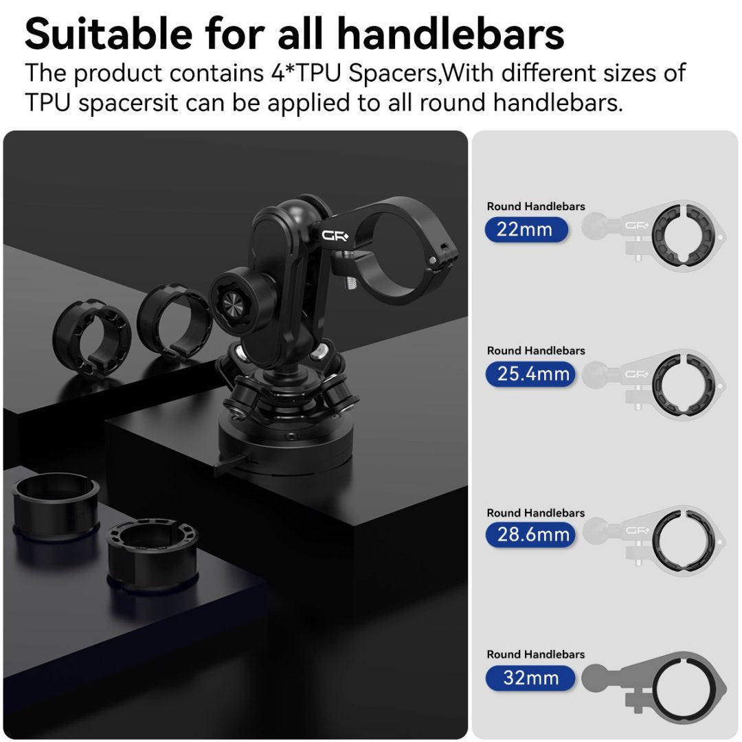 GRXPLORE GR-MT6-L Soporte Antirrobo para Manillar con Amortiguador de Vibraciones