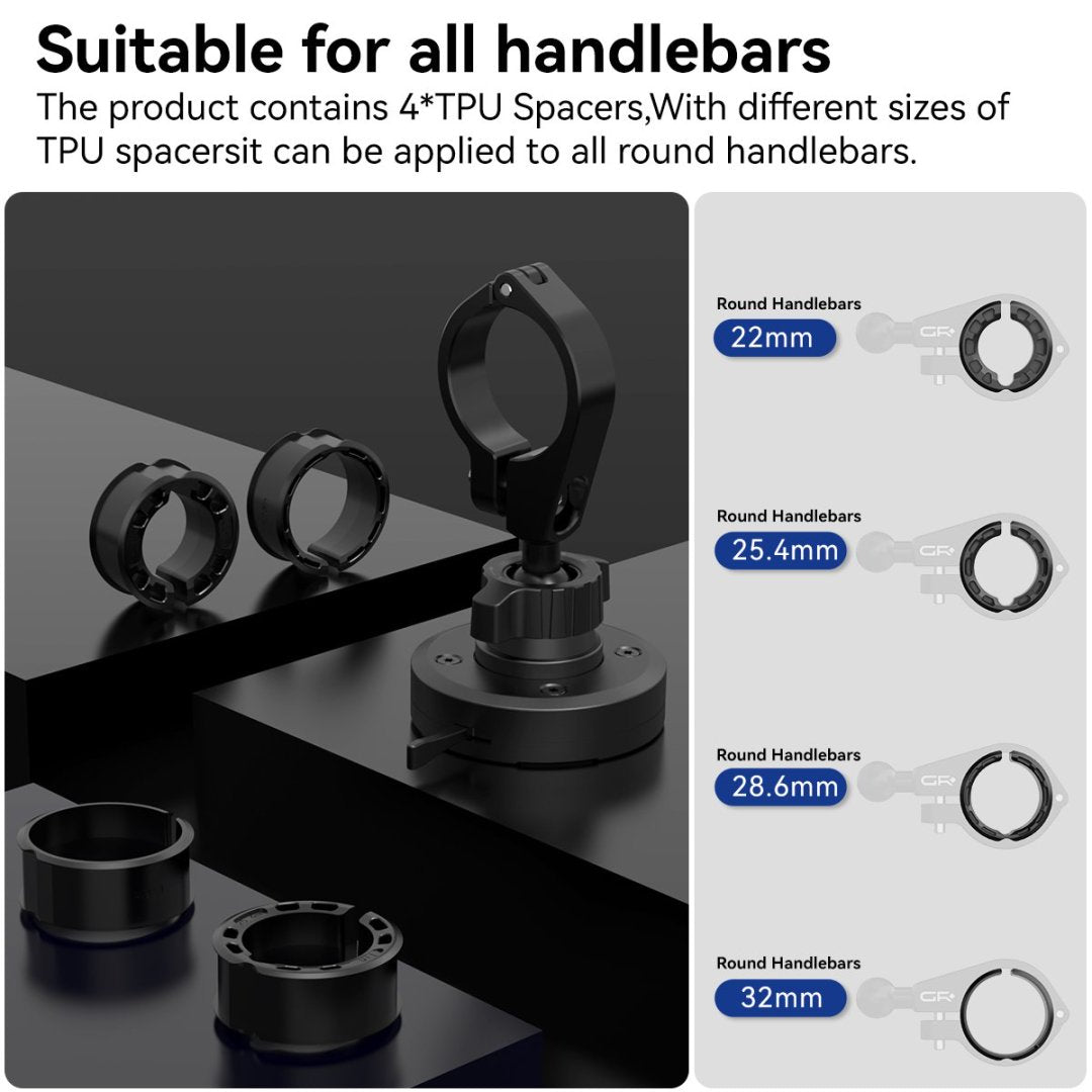 GRXPLORE GR-MT2 Motorcycle Handlebar Mounts with 17mm Ball Head