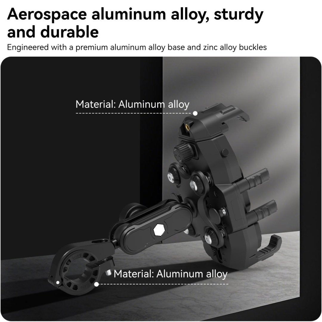 GRXPLORE GR-GS1-L Motorcycle Phone Mount with Wireless Charging, Vibration Dampener