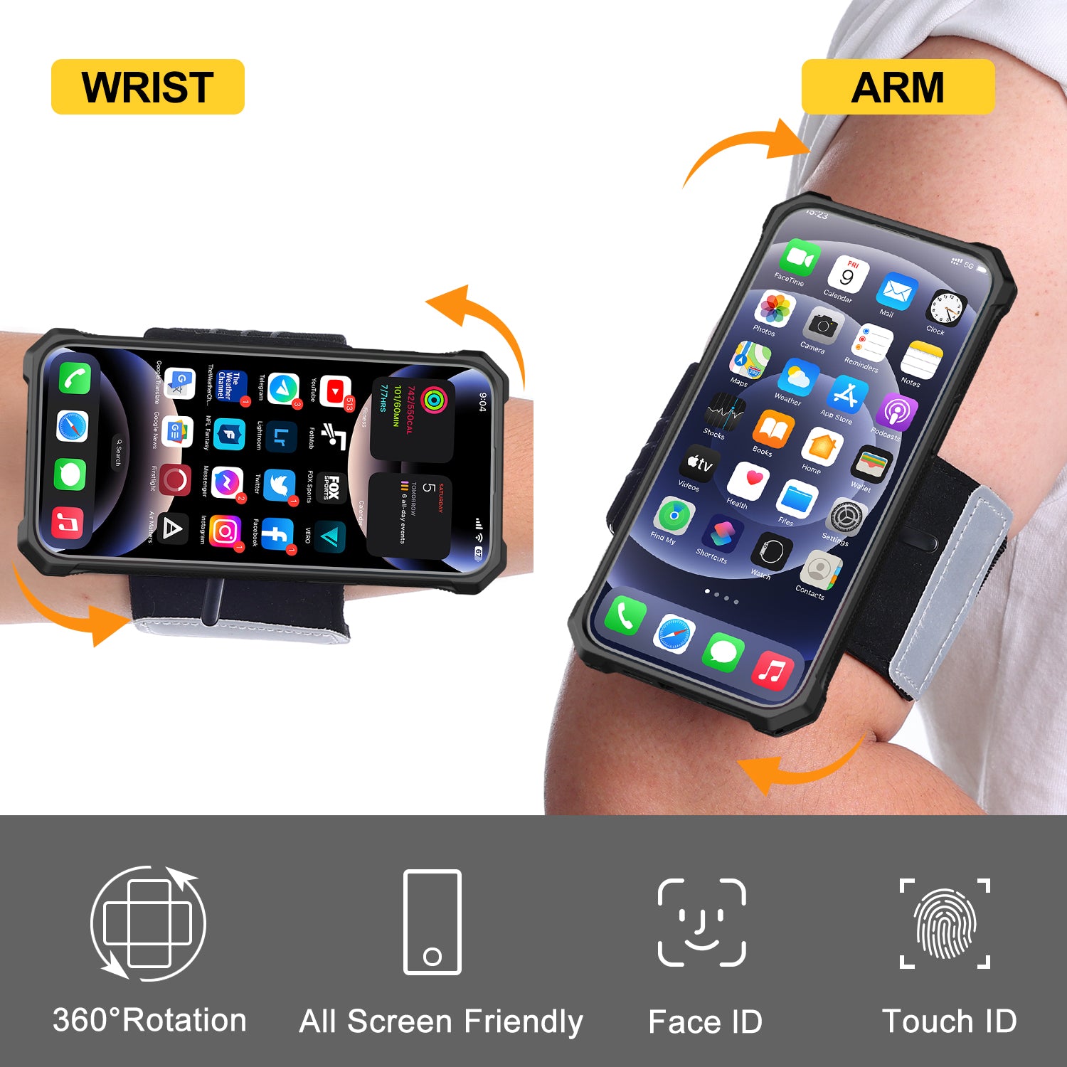 JK-YD704 Armband Phone Grip Holder with Phone Case