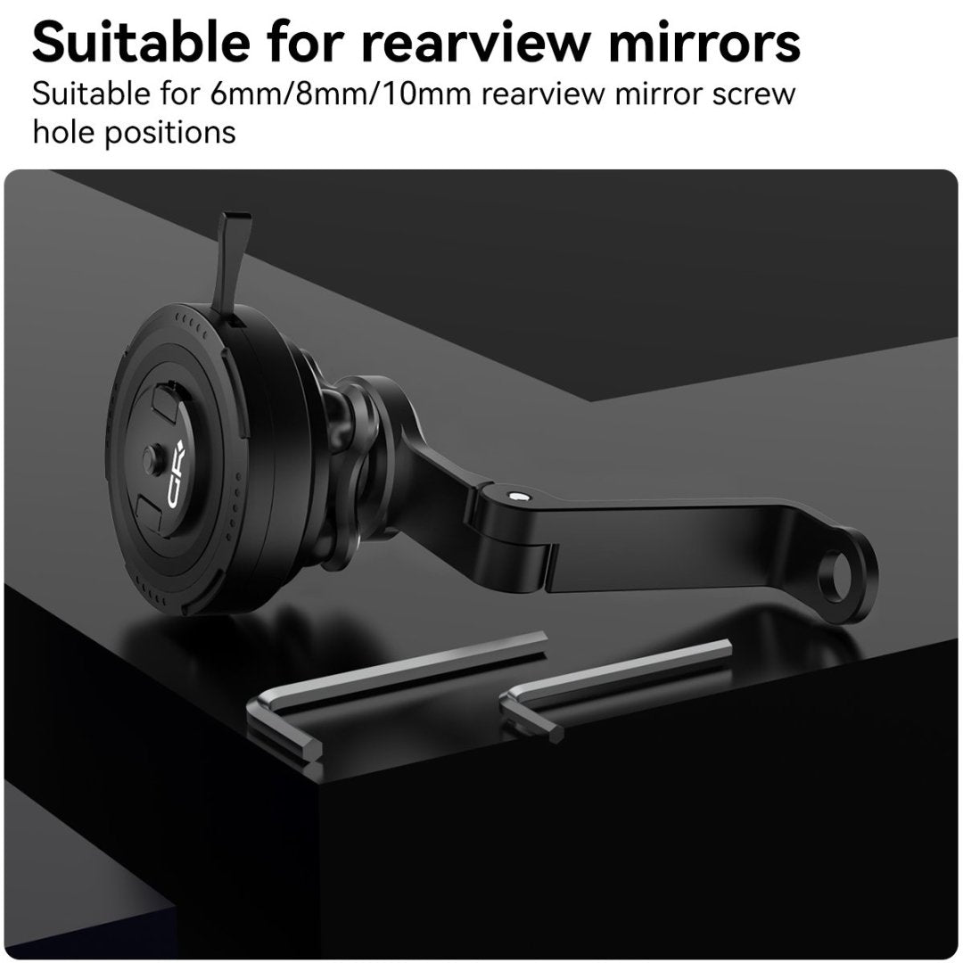 GRXPLORE GR-MT16 摩托车手机支架,适用于 M6/M8/M10 后视镜支架,带减震功能