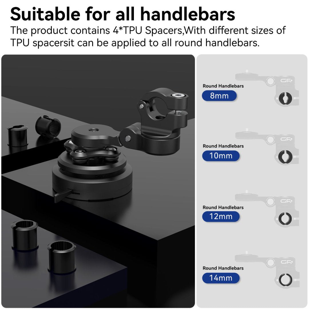 GRXPLORE GR-MT9 Soporte para travesaño/retrovisor con amortiguador de vibraciones PRO