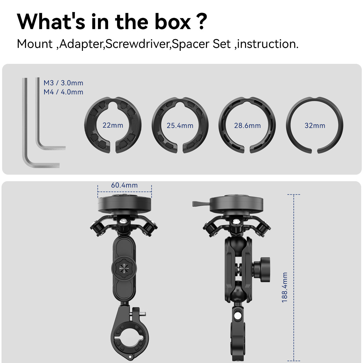 GRXPLORE GR-MT6-L Soporte Antirrobo para Manillar con Amortiguador de Vibraciones