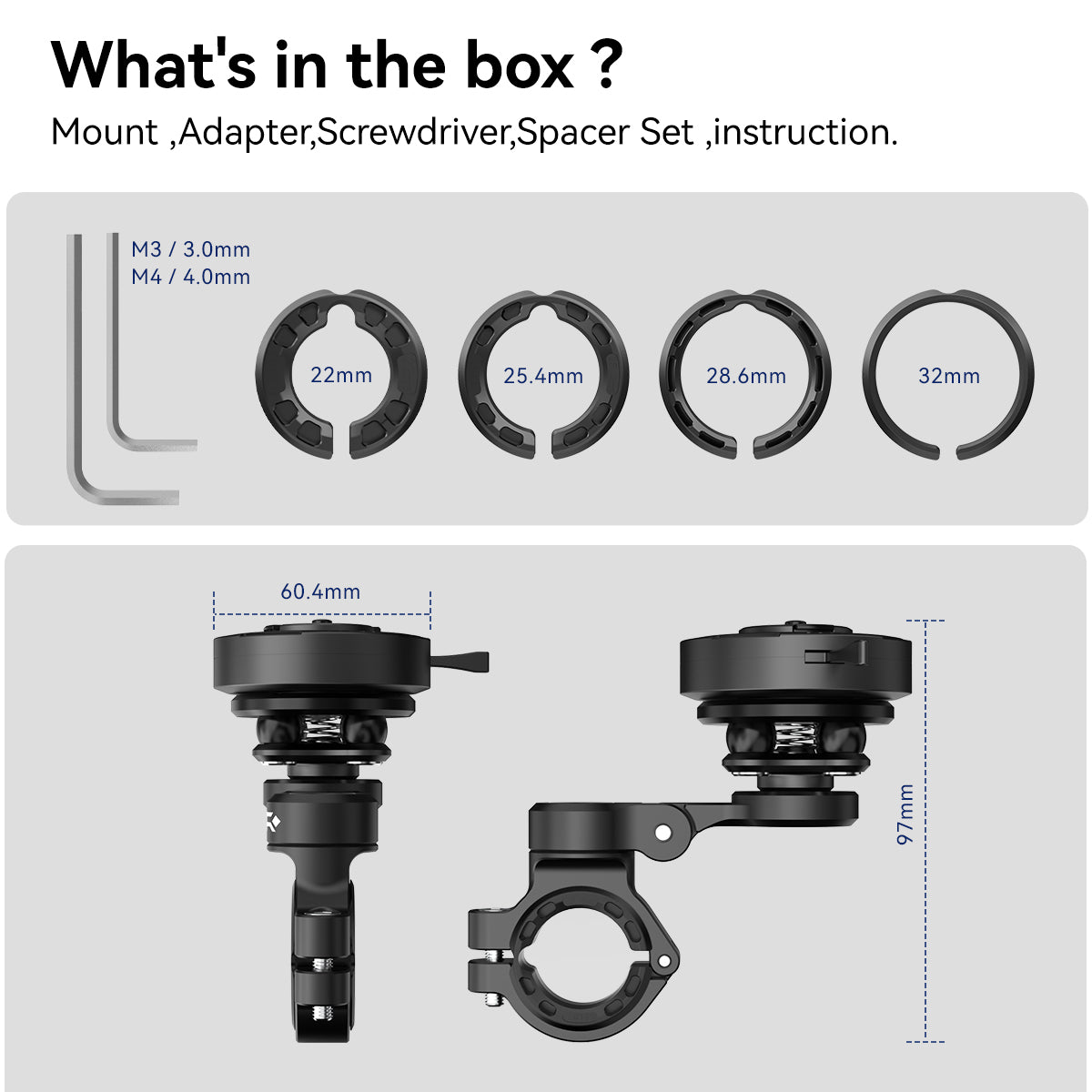 GRXPLORE Soporte de manillar GR-MT11 con amortiguador de vibraciones PRO