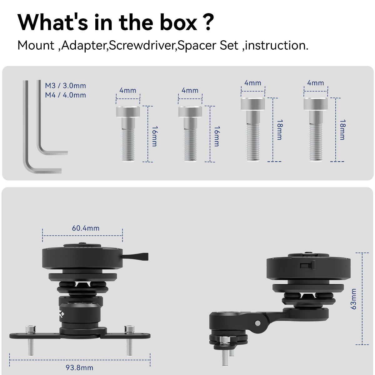 Soporte para depósito de freno GRXPLORE GR-MT8 con amortiguador de vibraciones PRO