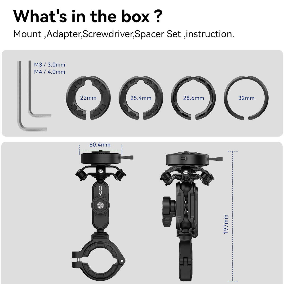 Soporte Antirrobo GRXPLORE GR-MT90-L para Manillar con Amortiguador de Vibraciones