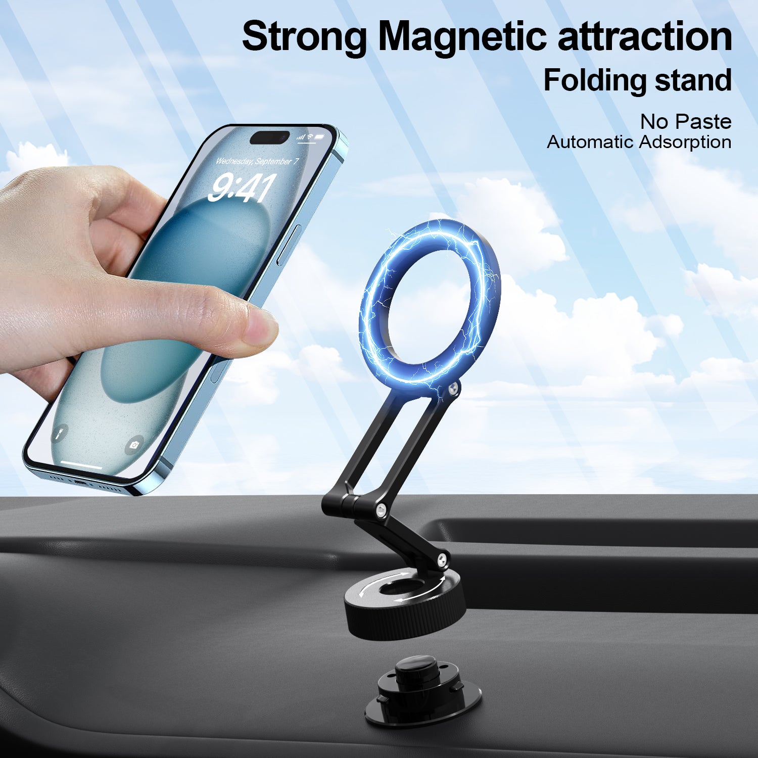 GRXPLORE GR-CX2 Magnetic Phone Mount for Desk & Car Dashboard
