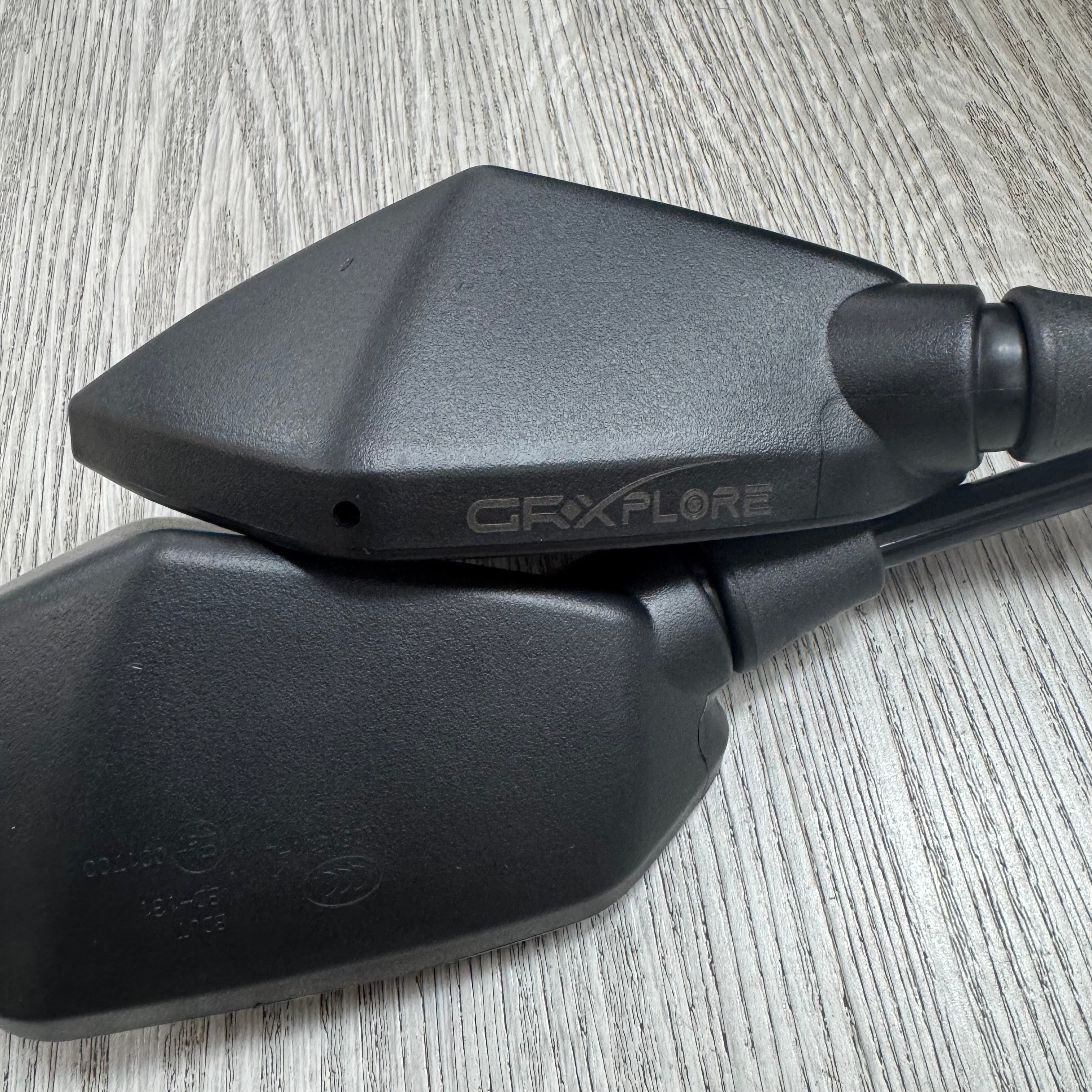 GRXPLORE Universal Handlebar Motorcycle Mirrors, Rear View Mirrors with M8 & M10 Bolts, Compatible with Bike, Scooter, ATV, UTV, Dirt Bike