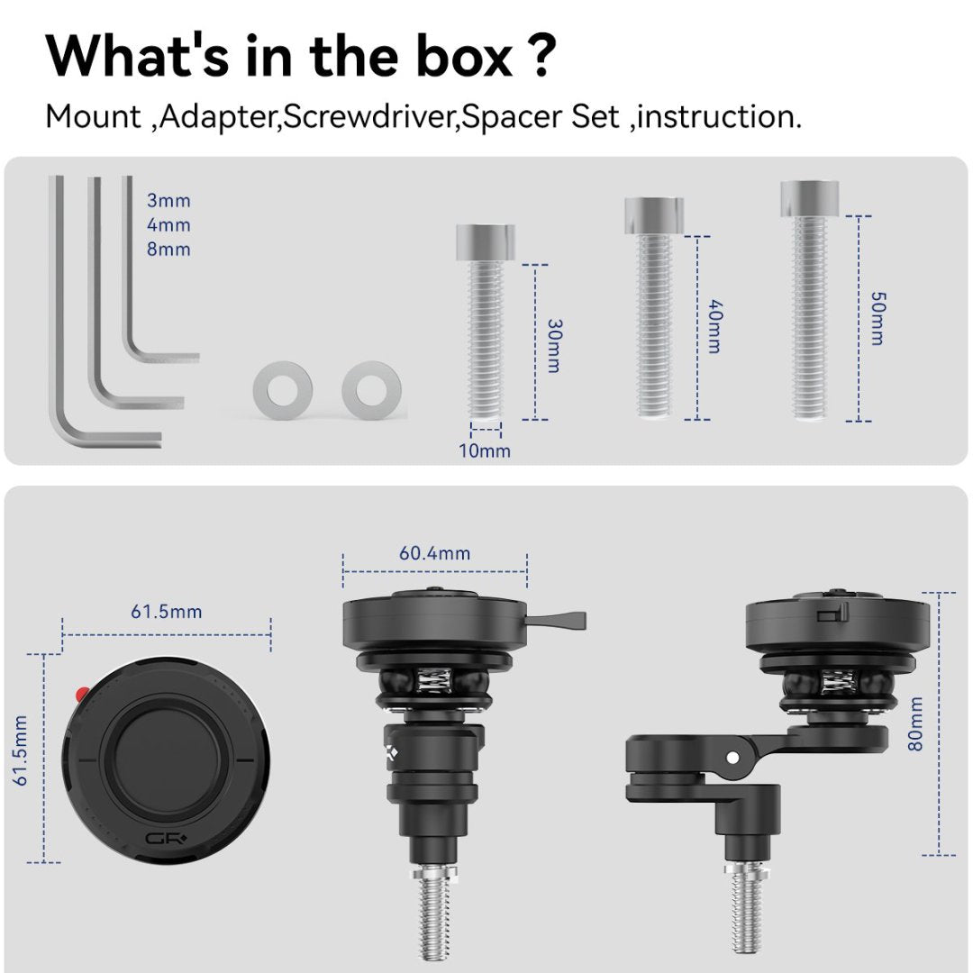 GRXPLORE GR-MT13-M6 车把夹螺栓安装套件(带减震器)
