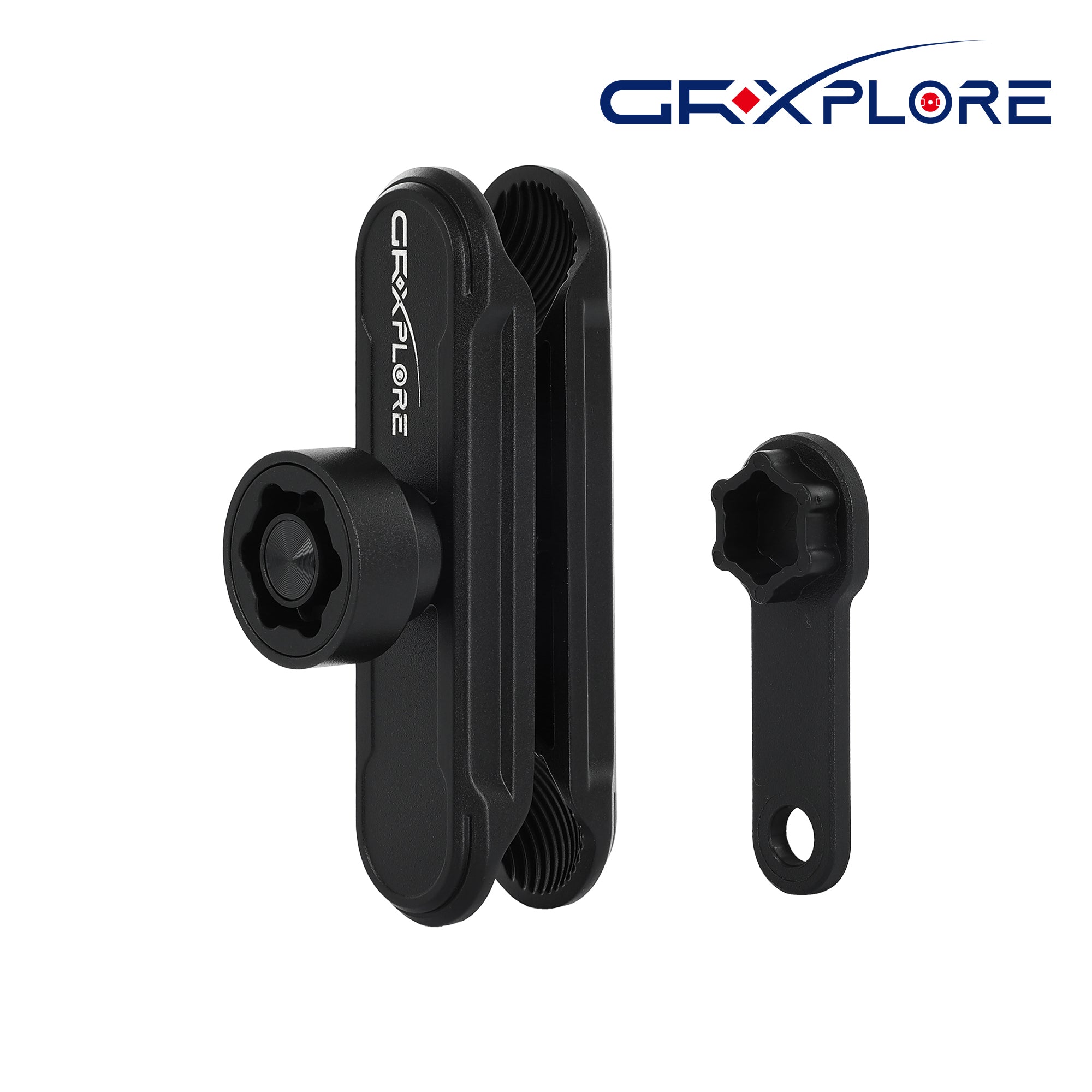 GRXPLORE Anti-Theft Aluminum Alloy Double Socket Arm 1'' Ball Component (Medium Arm)