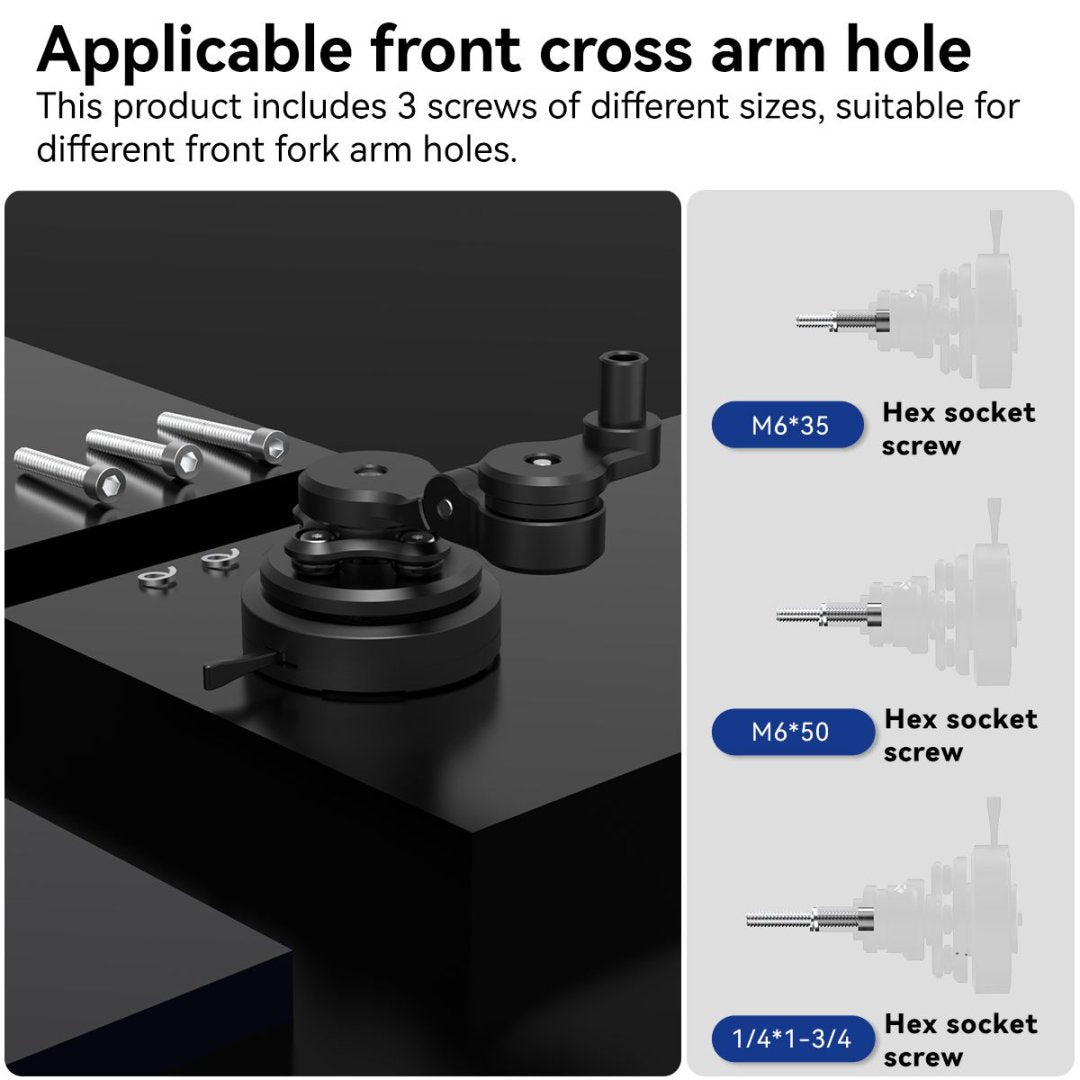 GRXPLORE GR-MT13-M6 Handlebar Clamp Bolt Mount Kit with Vibration Dampener PRO