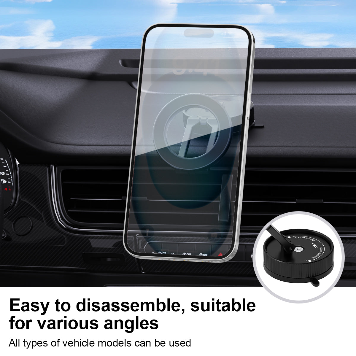 GRXPLORE GR-CX3 Magnetic Phone Mount for Desk & Car Dashboard