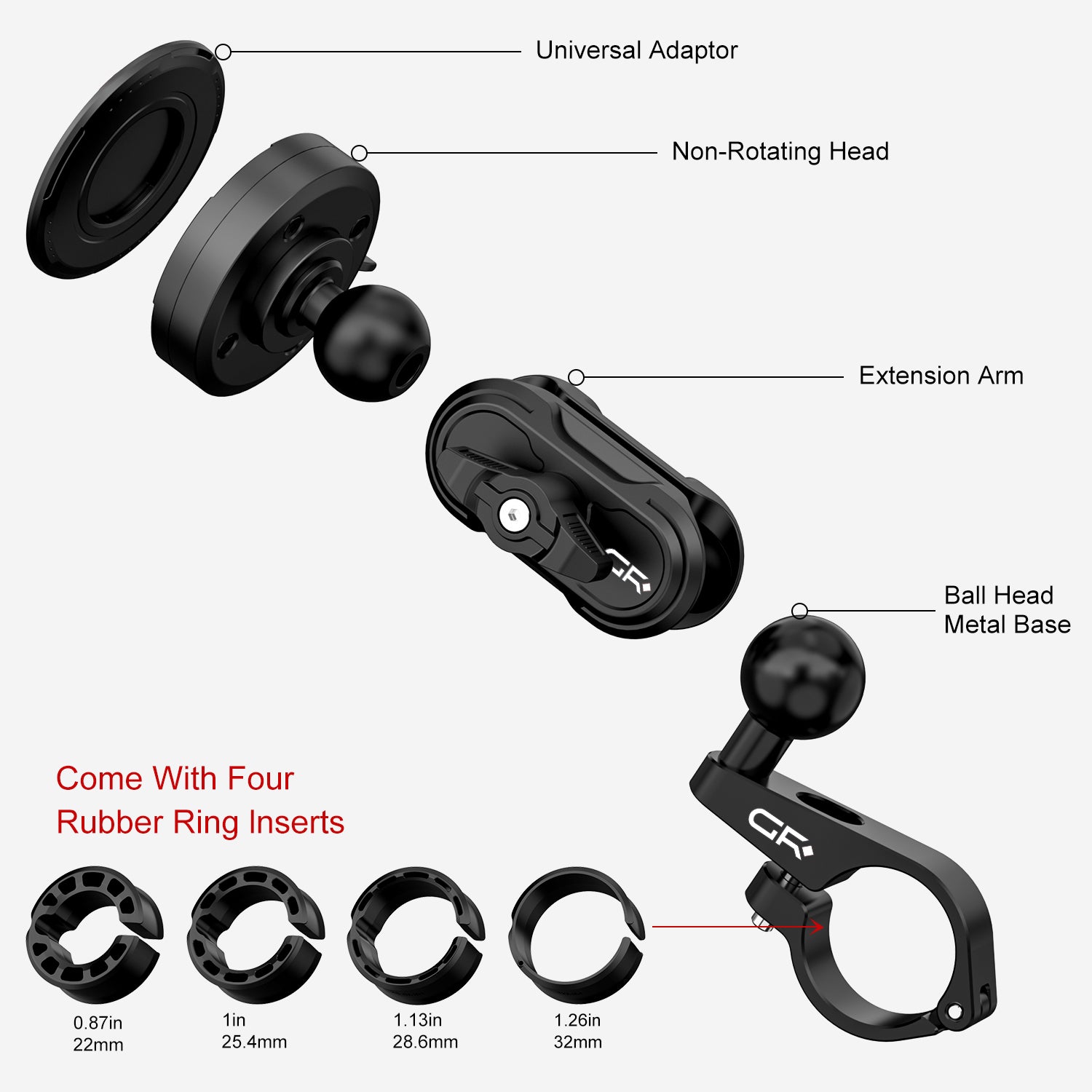 JK-KC03C L Shape Base Phone Mobile Mount(76.2mm)