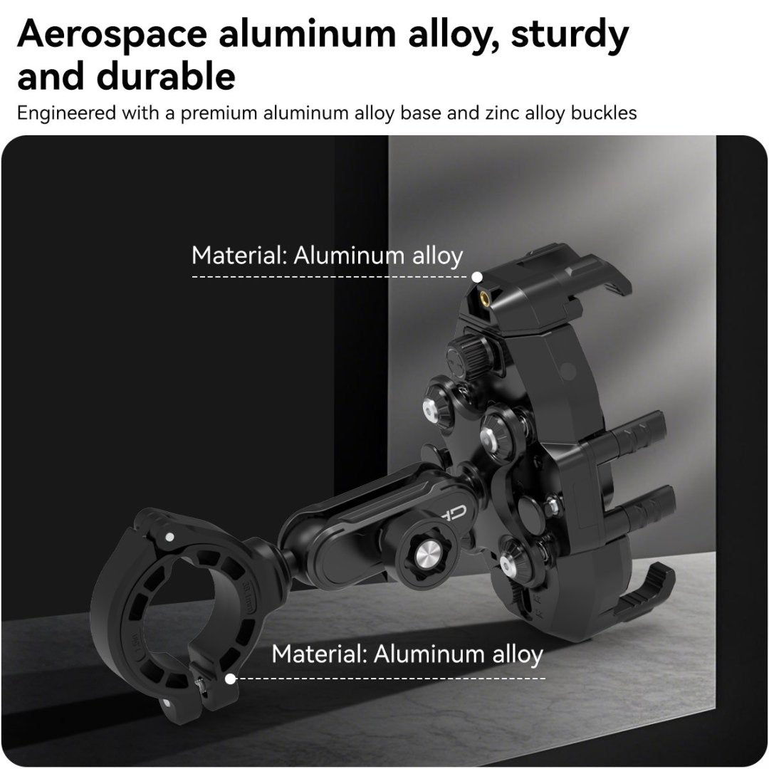 GRXPLORE GR-GS4-L Motorcycle Phone Mount with Wireless Charging, Vibration Dampener