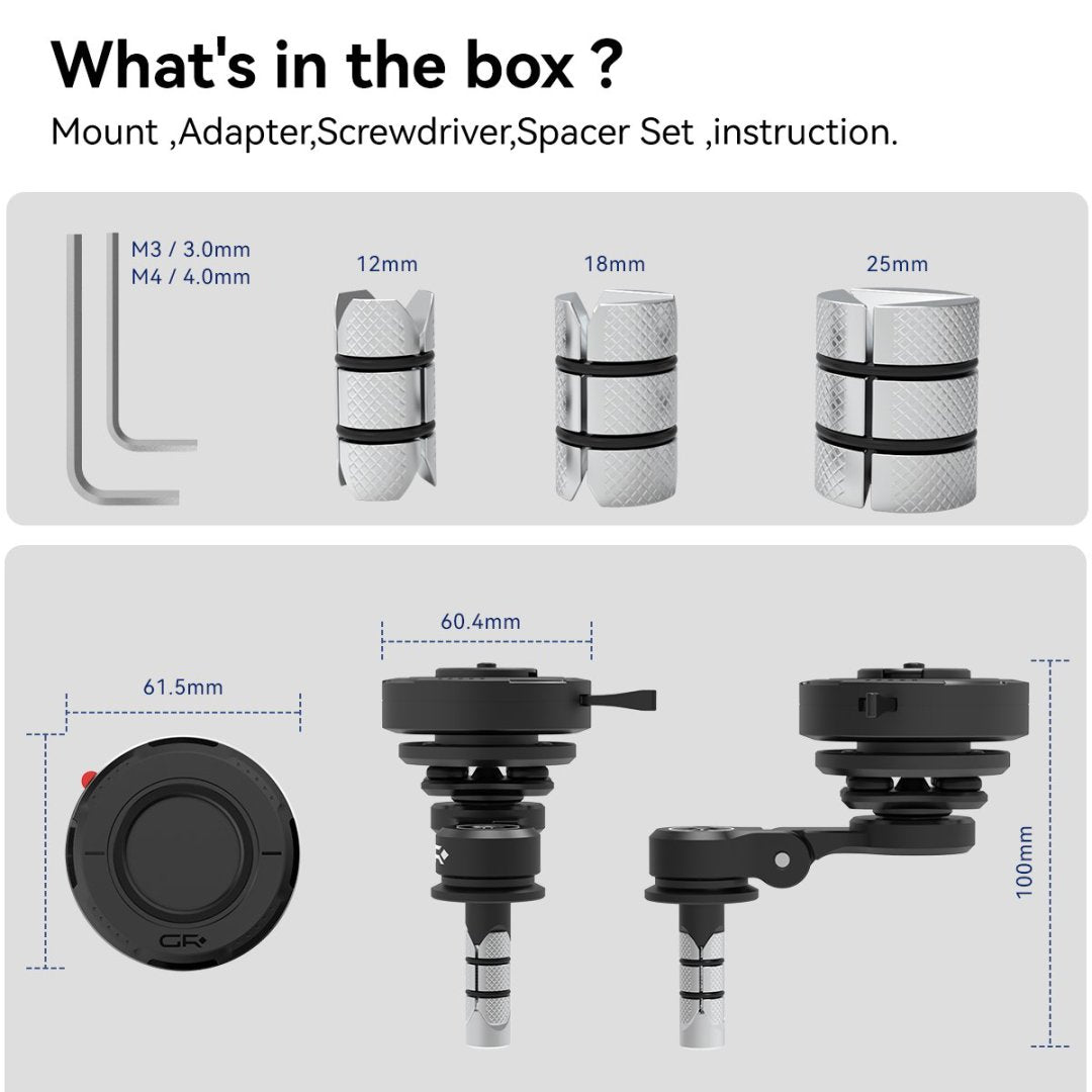 GRXPLORE GR-MT7 Fork Stem Mount with Vibration Dampener PRO