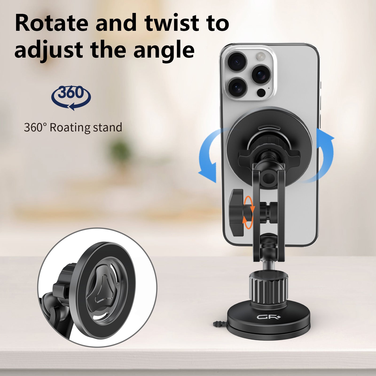GR CX14 Car Phone Holder for Magsafe 360° Adjustable Car Phone Mount