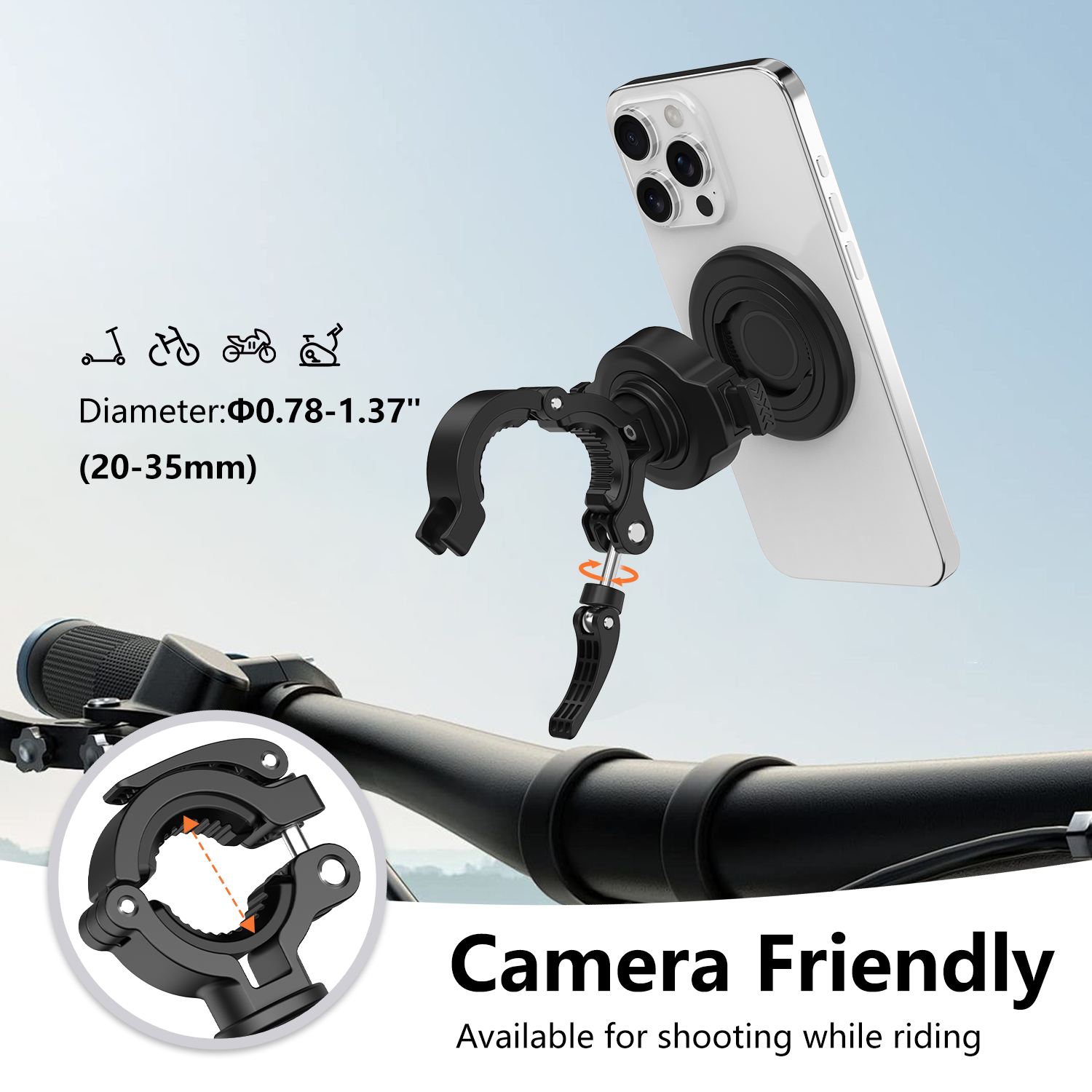 JK-KC802 Mobile Phone Holder for Cycling with Universal Adapter