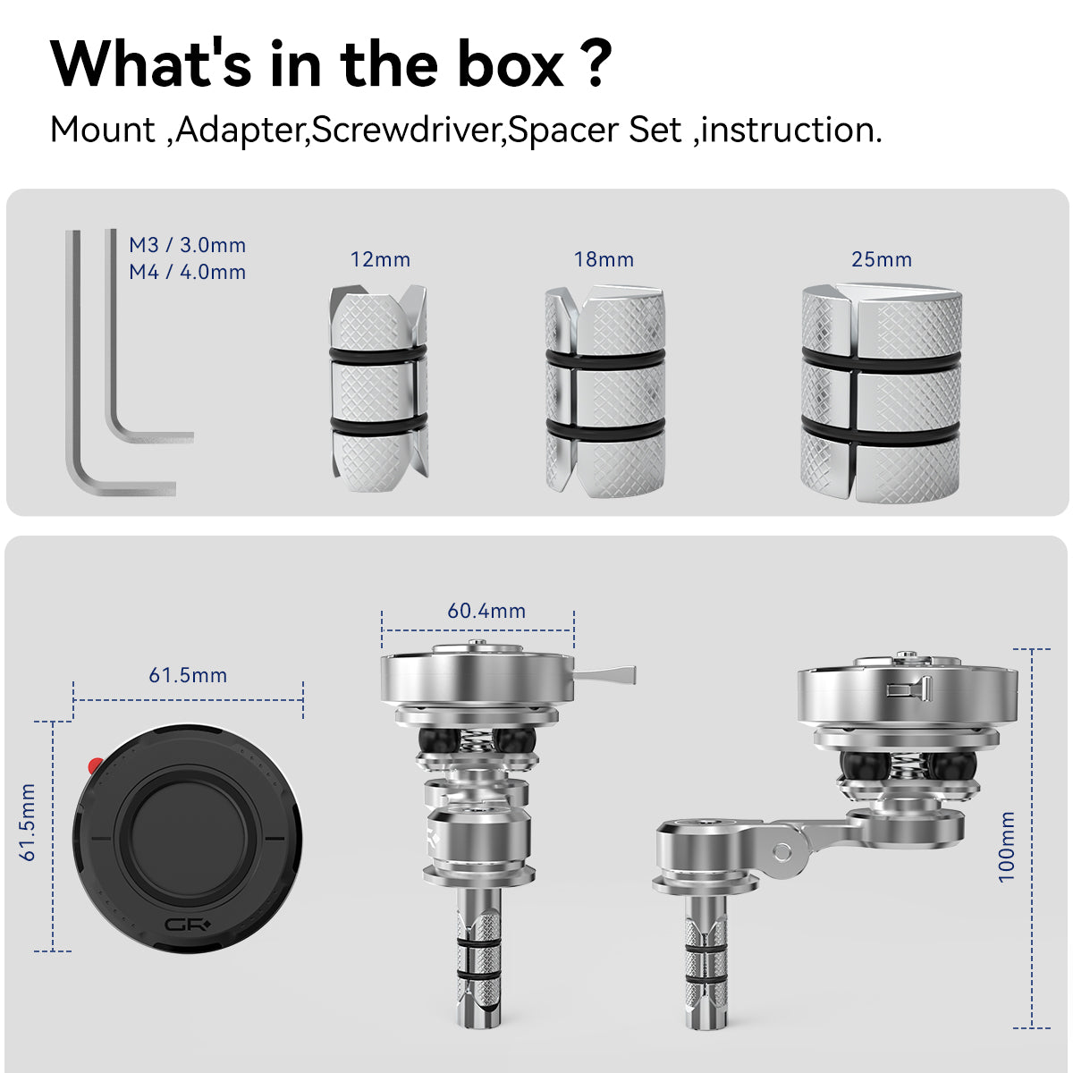 GRXPLORE GR-MT7-D Fork Stem Mount with Vibration Dampener PRO