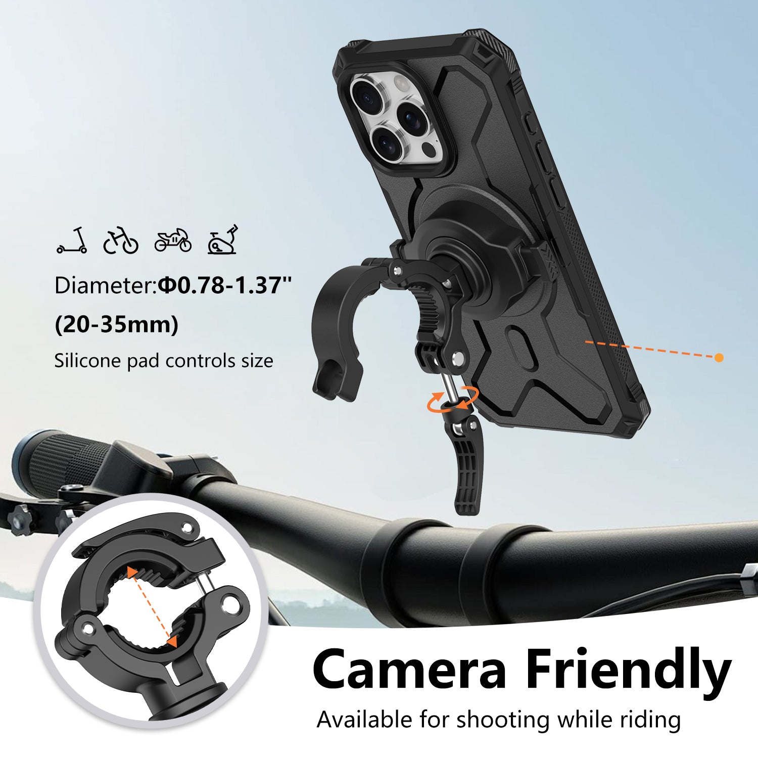 JK-KC801 Cycling Mount Bike Phone Holder with Phone Case