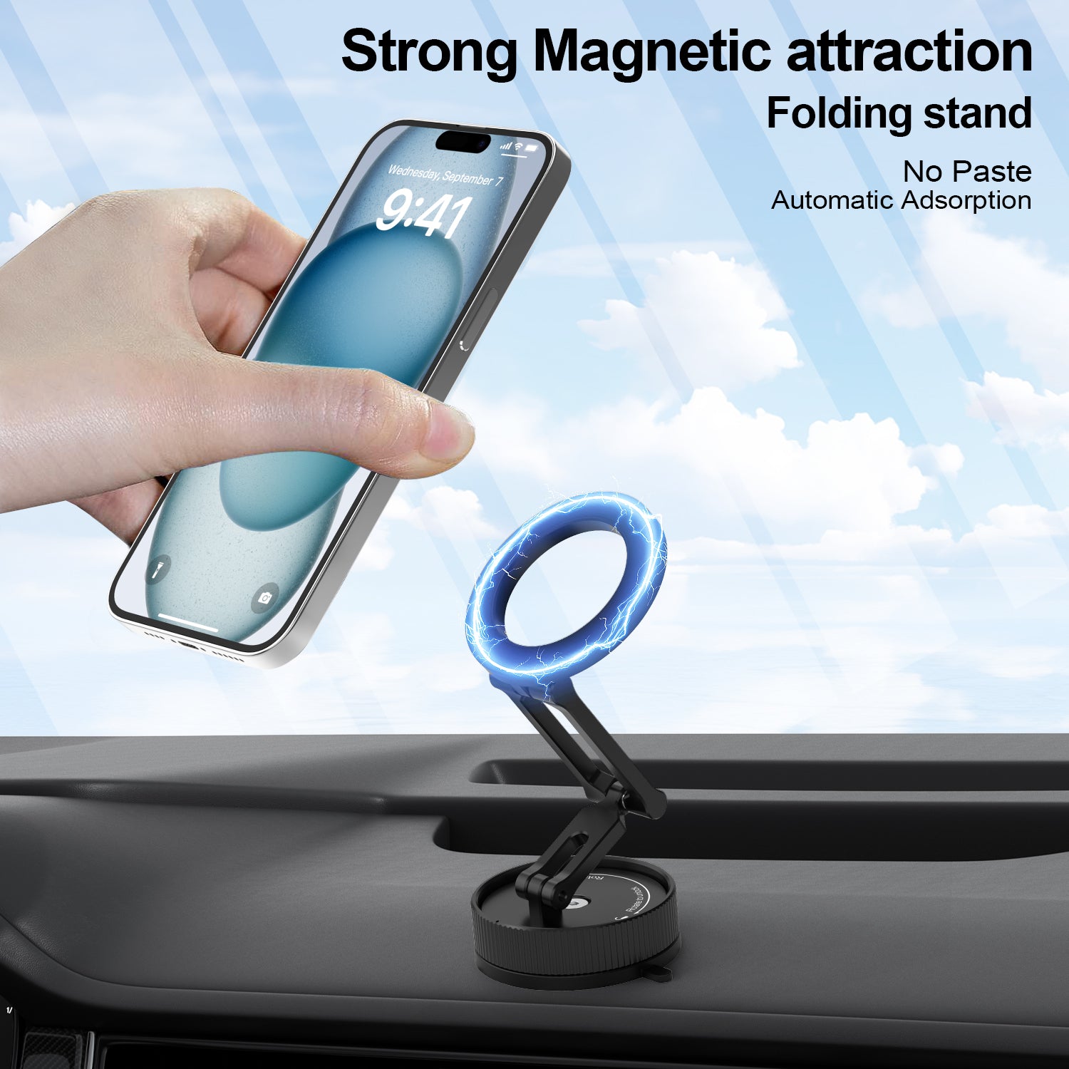 GRXPLORE GR-CX3 Magnetic Phone Mount for Desk & Car Dashboard