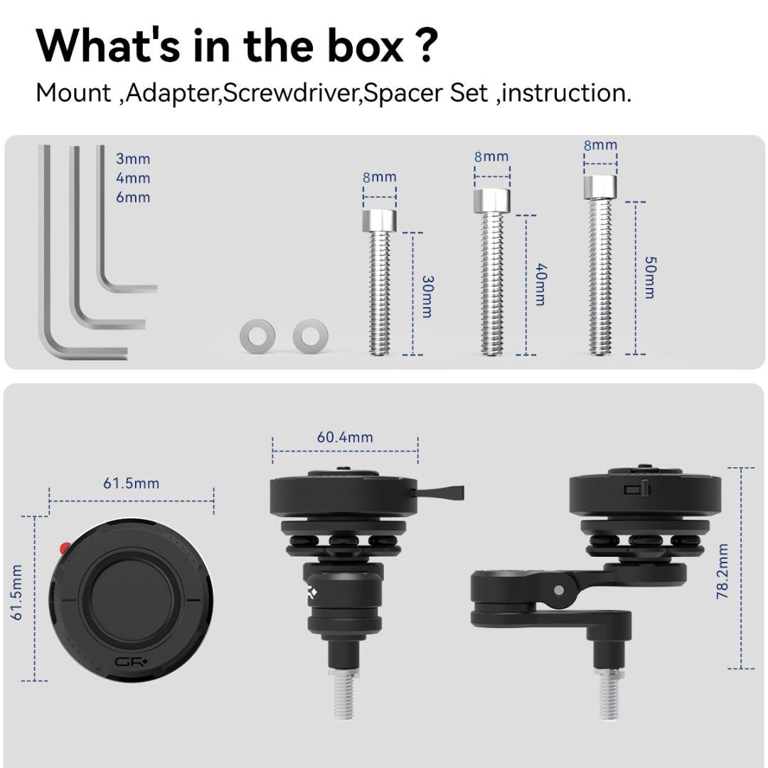 GRXPLORE GR-MT13-M6 车把夹螺栓安装套件（带减震器）